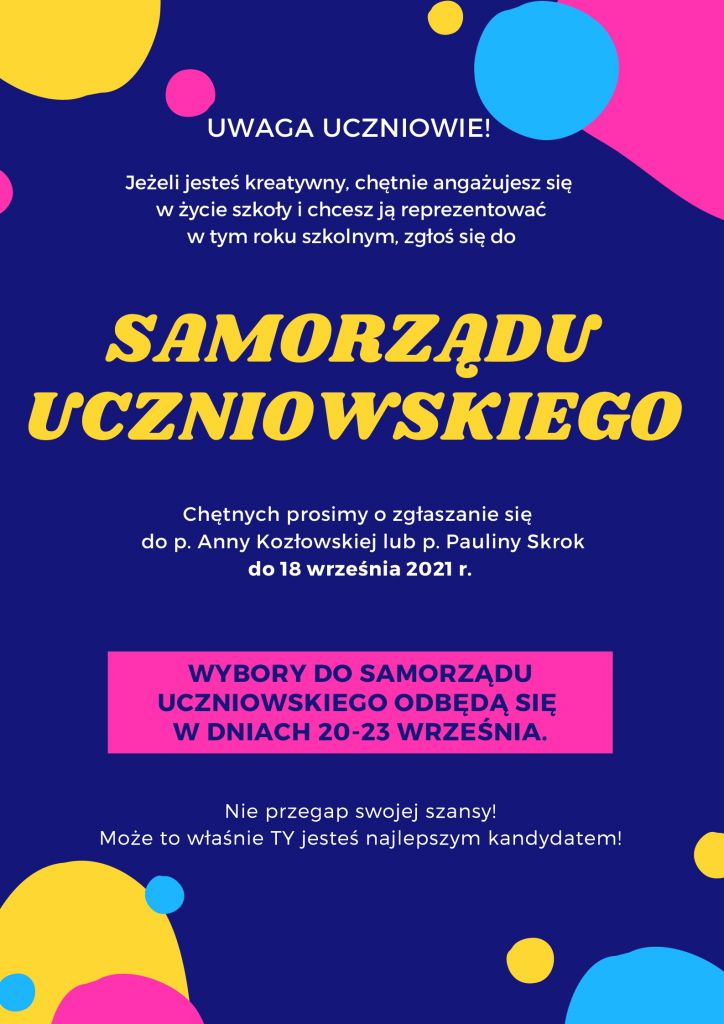 "wybory do Samorządu Uczniowskiego - plakat"