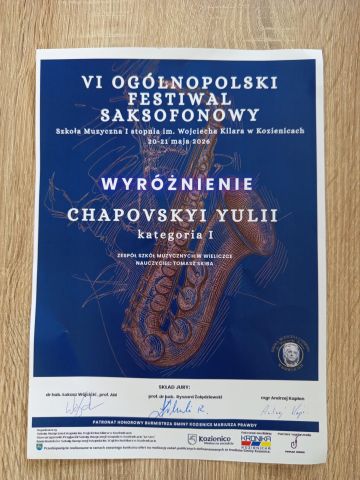 VI Ogólnopolski Festiwal Saksofonowy.