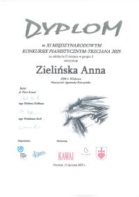 Dyplom Ani Zielińskiej